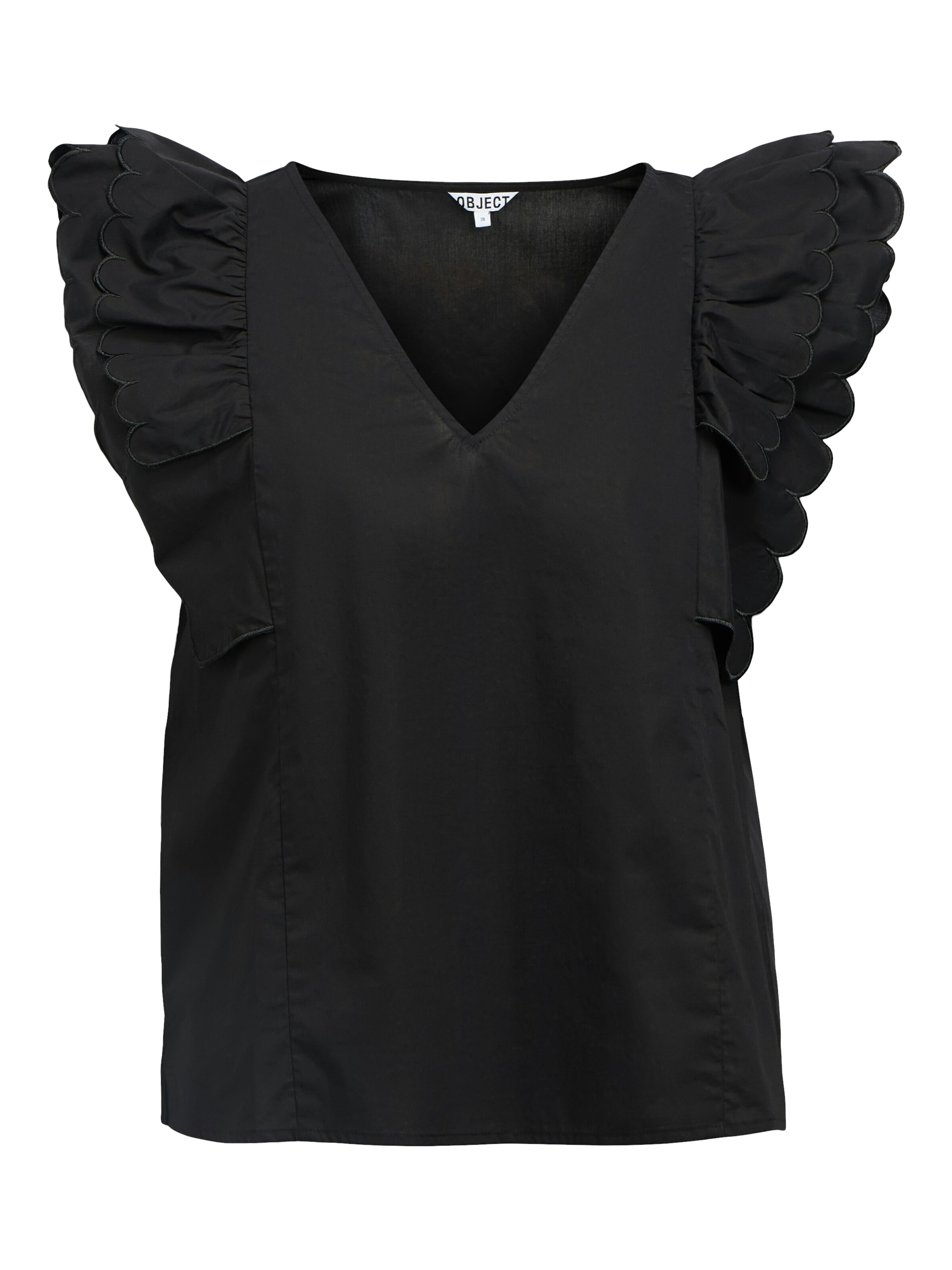 OBJECT Блуза 'OBJHOPE PAPAYA' в черно: отпред