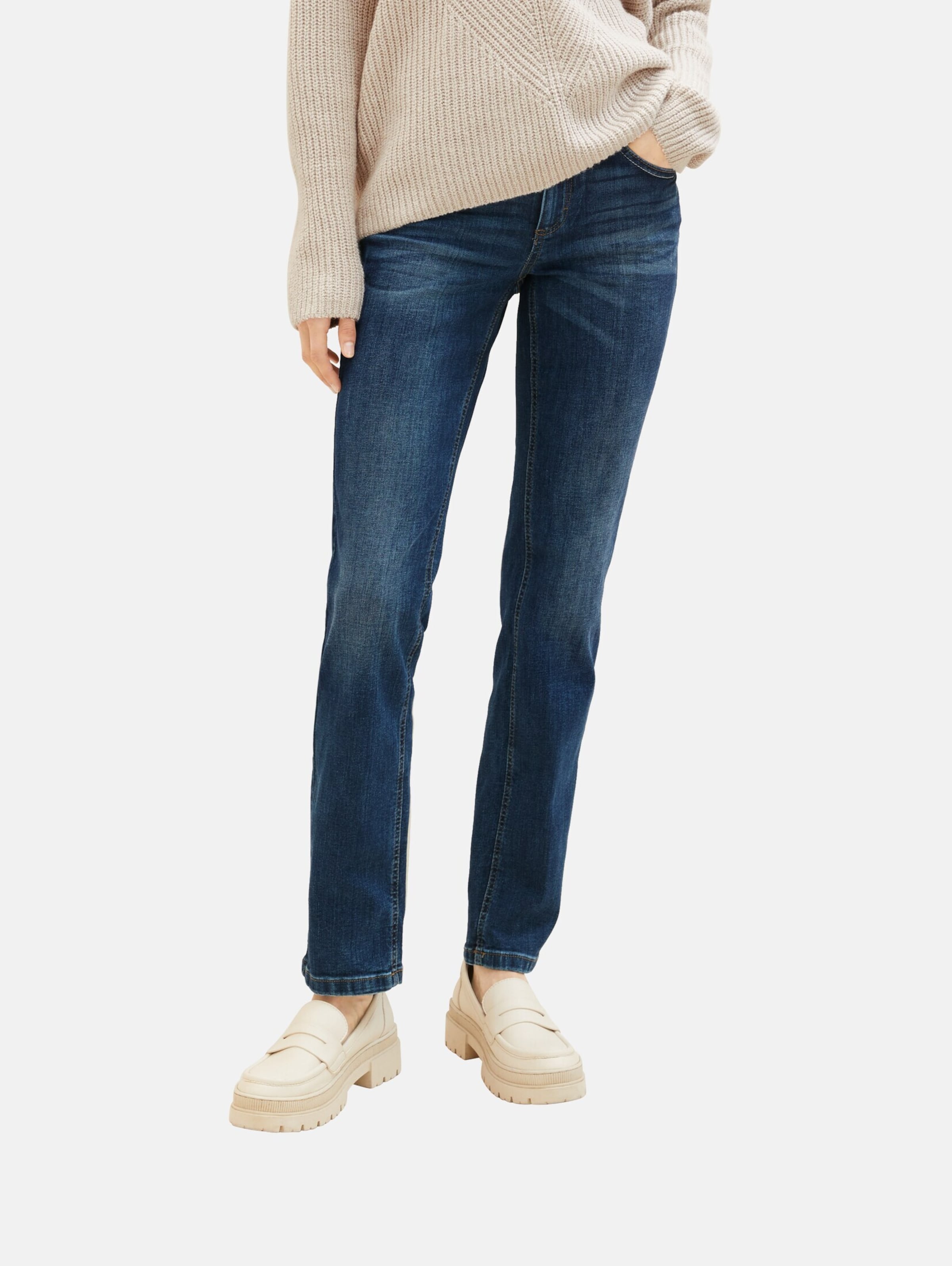 TOM TAILOR Damen Jeans 'Alexa' – Straight Fit, Mit Stretch, Aus Baumwolle-Viskose, Five-Pocket