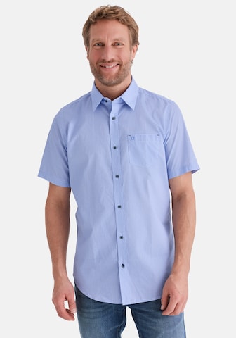 Stooker Men Regular Fit Hemd 'Hudson' in Blau: Vorderseite