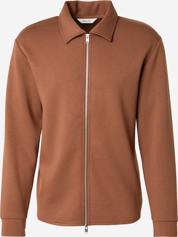 Veste de survêtement SELECTED en marron : devant