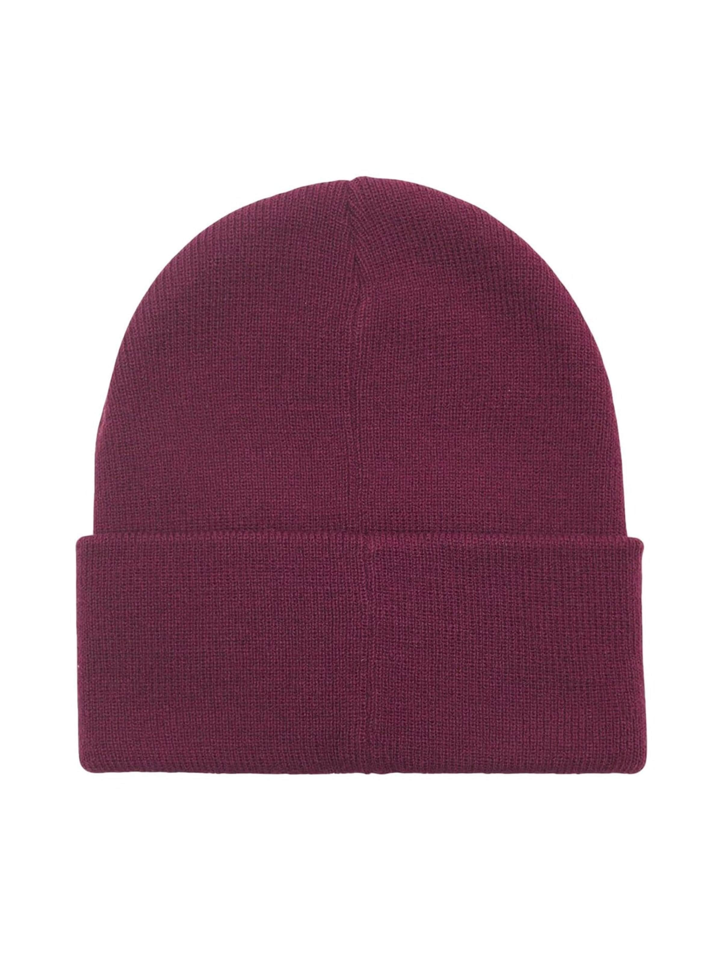 Bonnet 'Icon Patch Cuff Beanie Beetroot' Obey en rouge