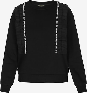 faina Sweatshirt in Zwart: voorkant