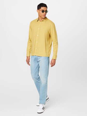 WEEKDAY Regular fit Button Up Shirt in Yellow
