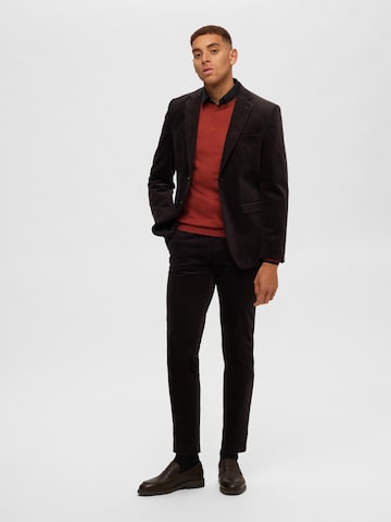 SELECTED HOMME Regular fit Trui 'Berg' in Bruin