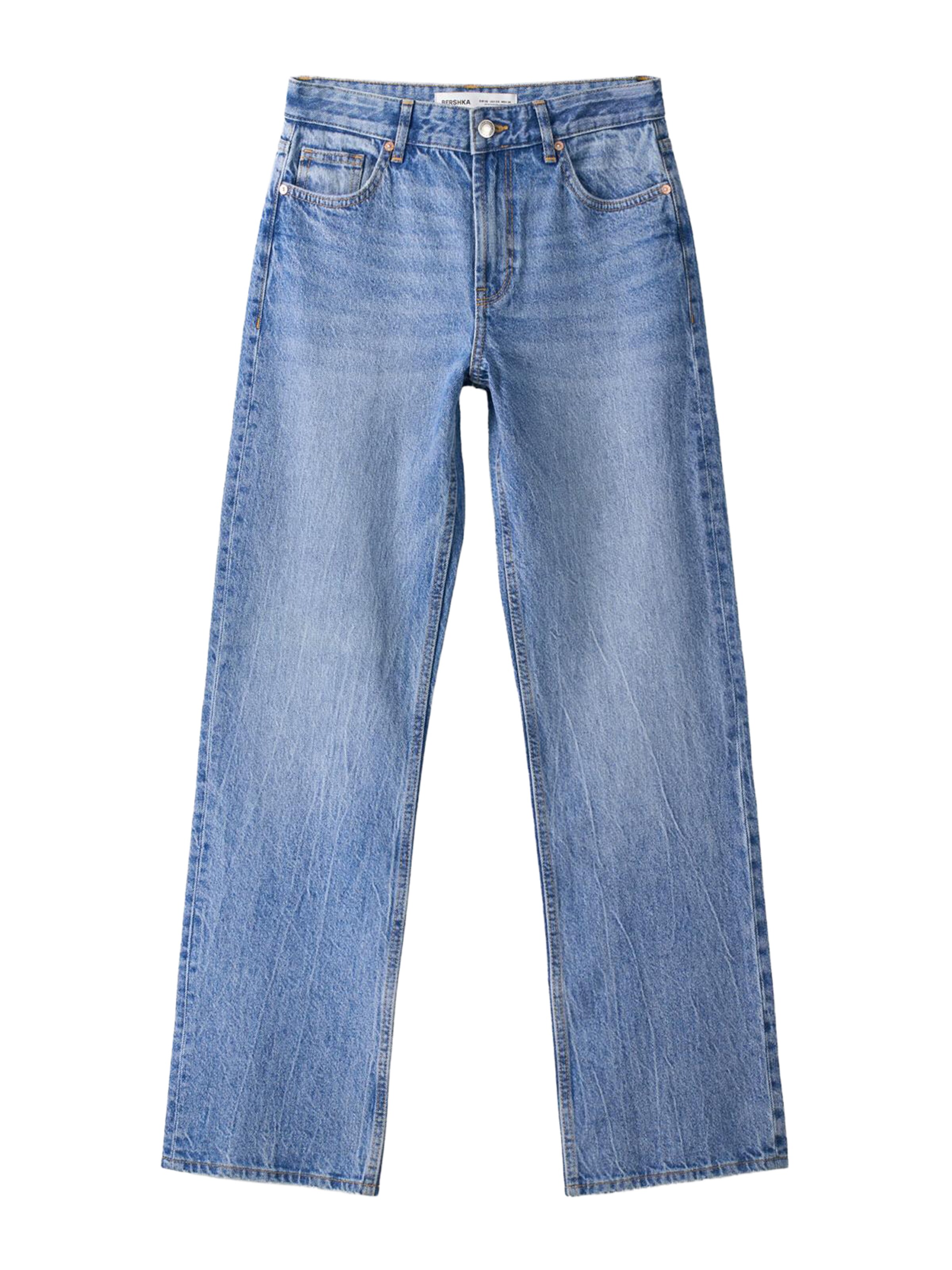 Bershka Regular Jeans in Blue: front