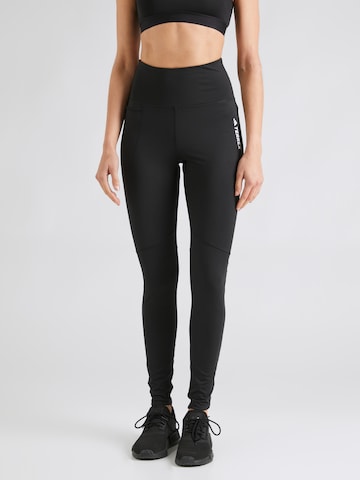 ADIDAS TERREX Skinny Outdoor Pants in Black: front