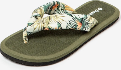 Brasileras Strand-/Badeschuh 'Hibiscus Nudo' in petrol / dunkelgrün / orange / weiß, Produktansicht