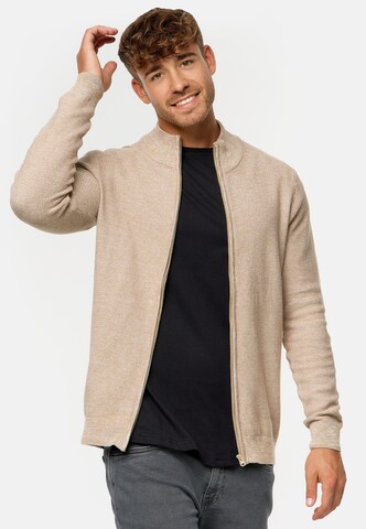 INDICODE JEANS Knit Cardigan in Beige