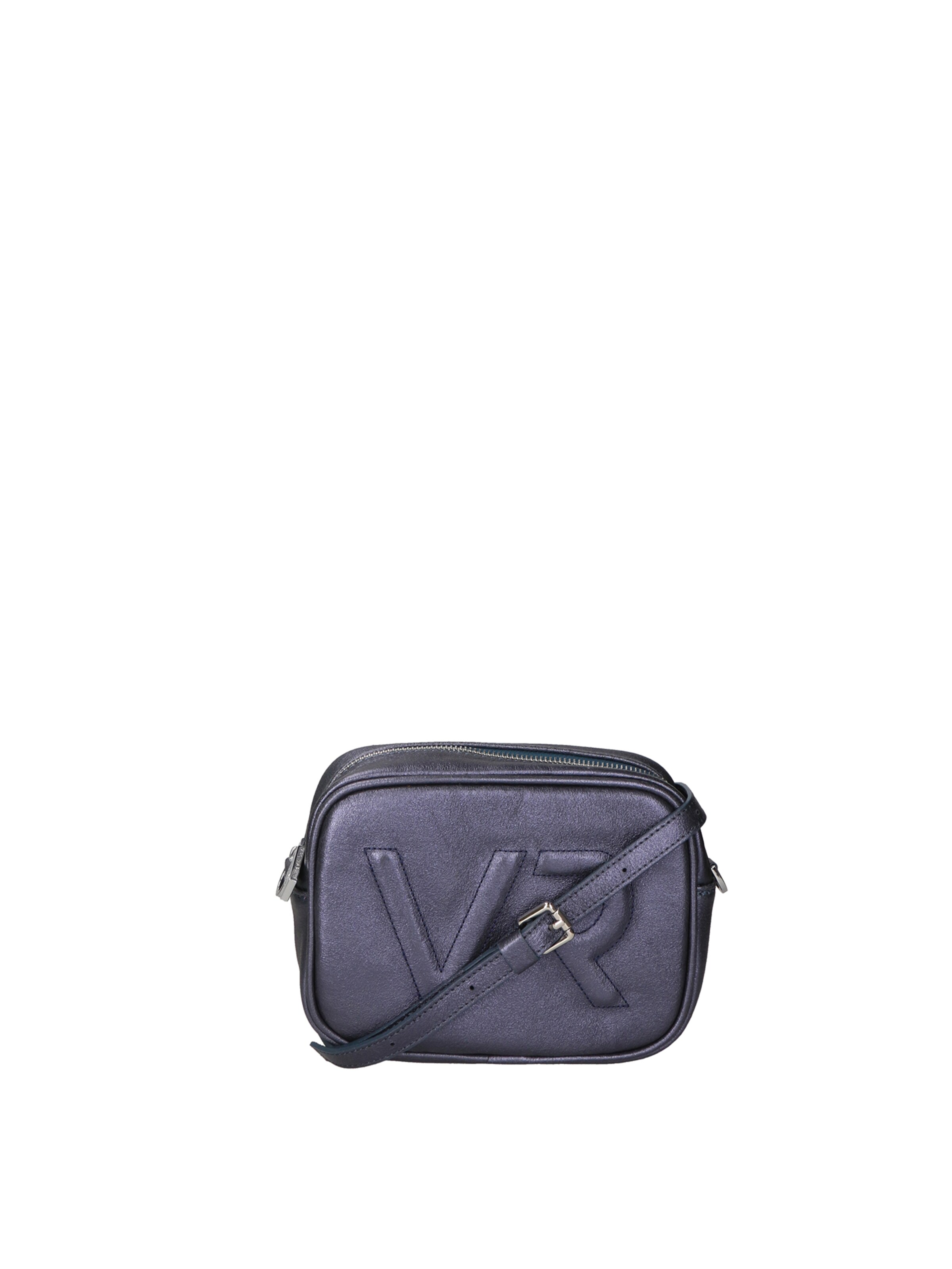 Borsa a tracolla 'Borsa a Tracolla Donna Pelle Laminata con Zip' di Virginia Rhinè in blu