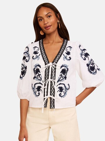Camicia da donna di love & roses in bianco: frontale