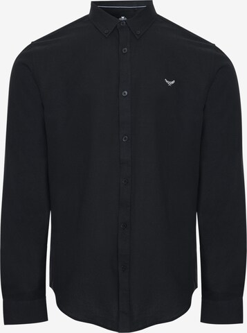 Coupe regular Chemise 'Beacon' Threadbare en noir : devant