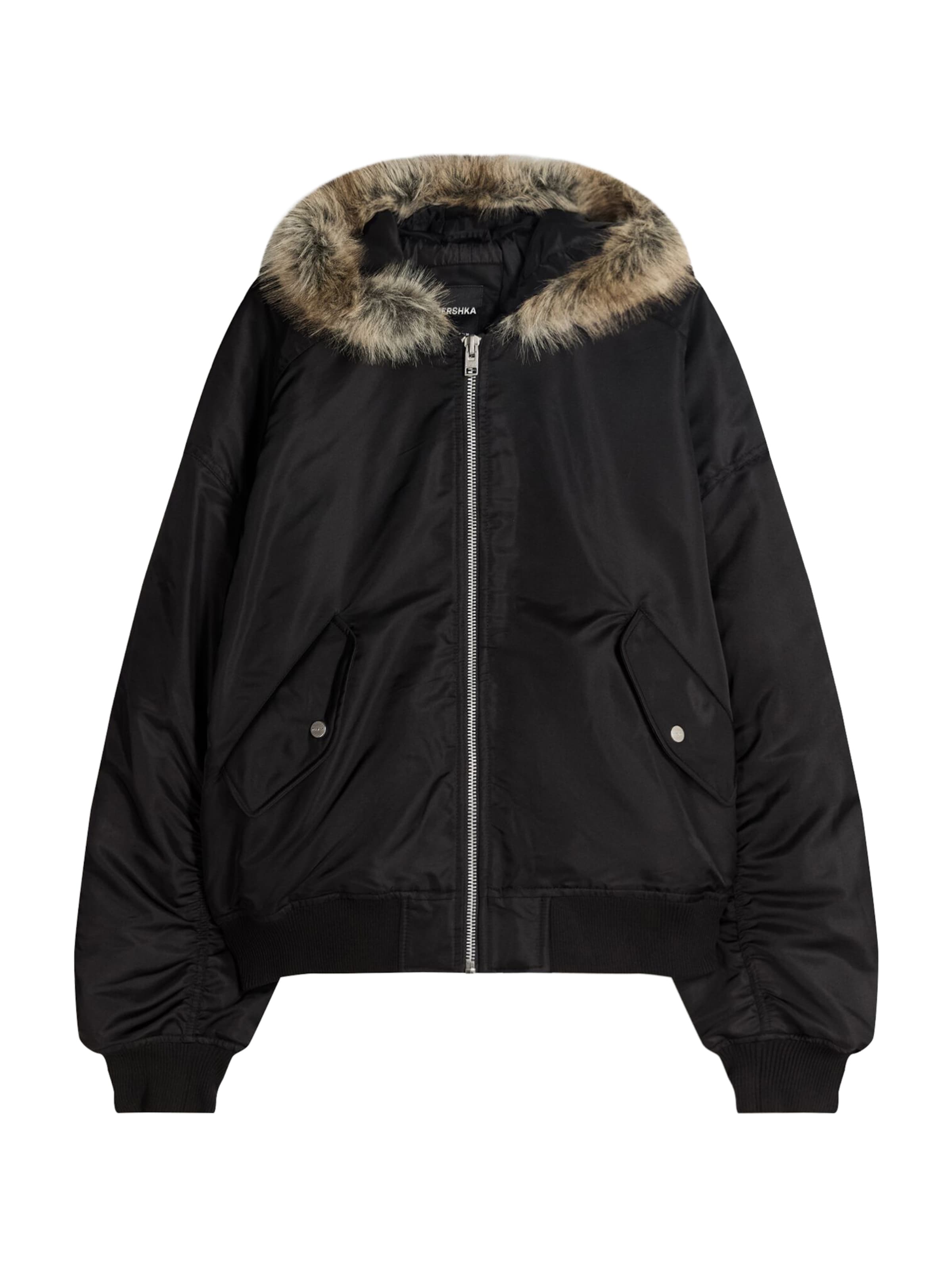 Giacca di mezza stagione di Bershka in nero: frontale