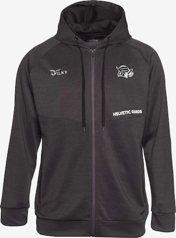 European League of Football Trainingsjacke 'Helvetic Guards On-Field Performance' in Schwarz: Vorderseite