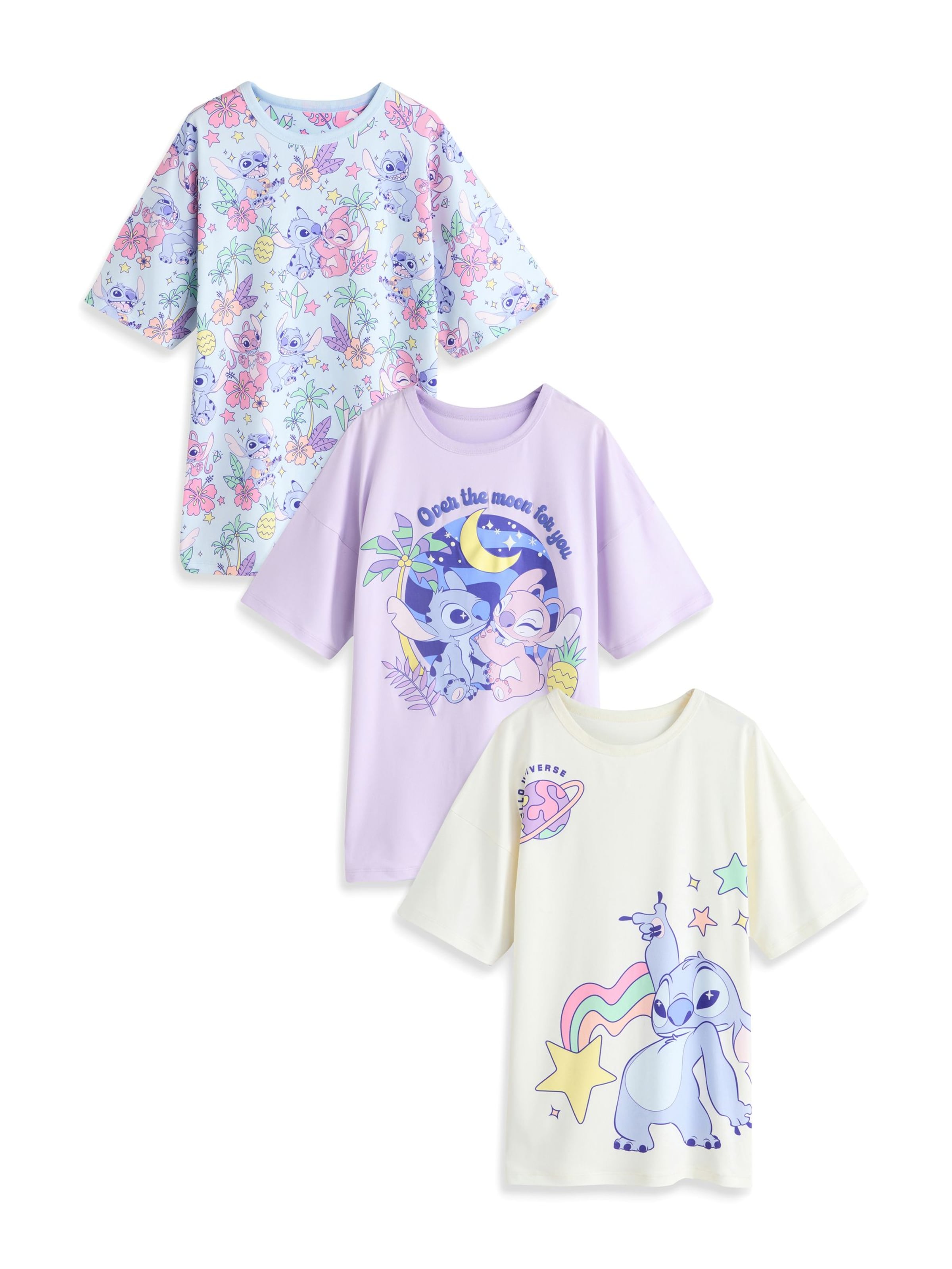 Chemise de nuit 'Lilo and Stitch' Next en beige : devant