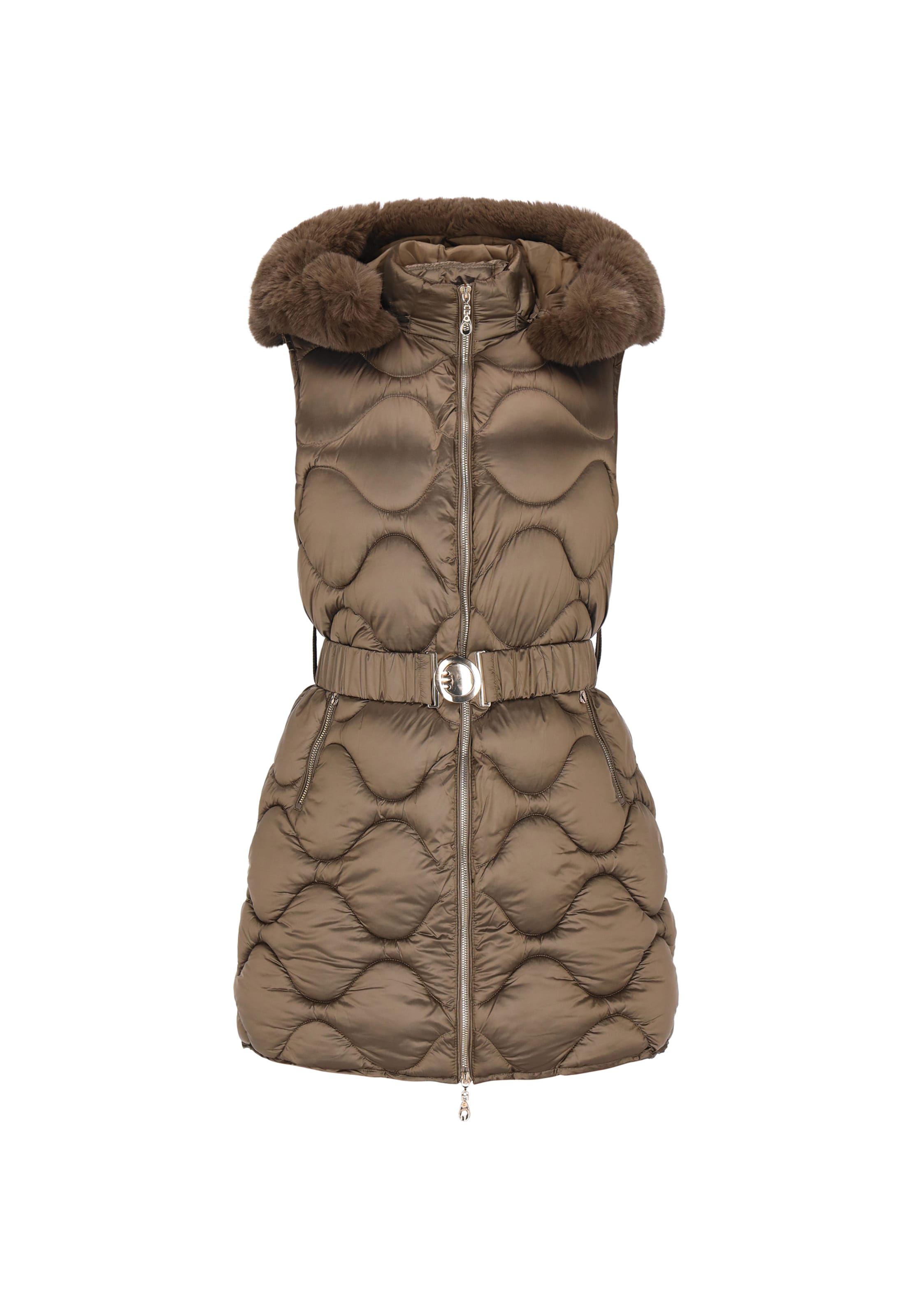 faina - Colete em castanho: frente