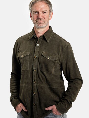 18N62 Regular fit Button Up Shirt 'NEFran' in Green