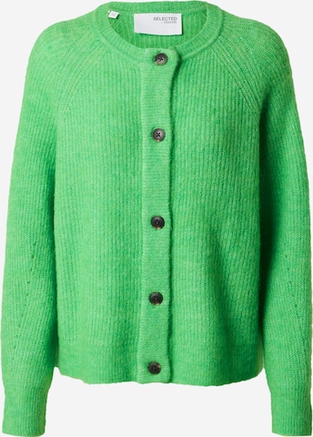 SELECTED FEMME Knit Cardigan 'LULU' in Green: front