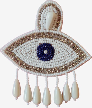 PfauGermany Earrings 'Evil Eye' in White: front
