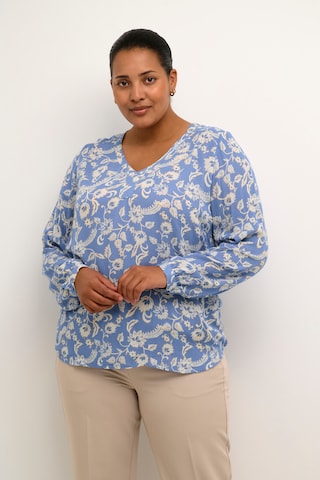 KAFFE CURVE Blouse 'Ami' in Blue: front