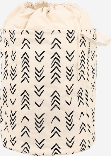 ABOUT YOU Wäschekorb 'Comfy L' (46 L x 46 B x 57 H) in beige / schwarz, Produktansicht