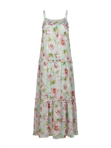 Miss June Dress 'Robe Longue Petal' in Green
