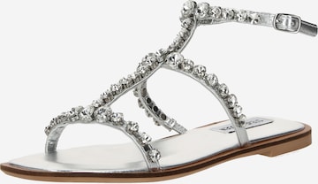 STEVE MADDEN - Sandalias con hebilla 'LUCIA' en plata: frente