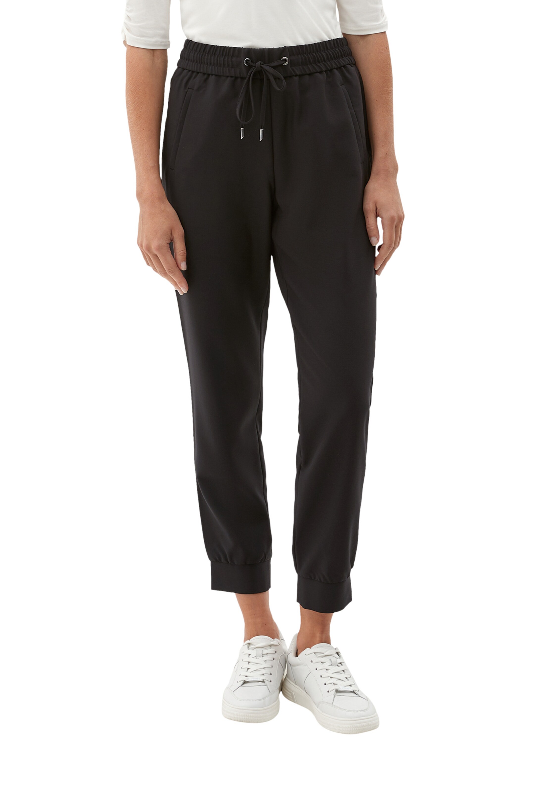 s.Oliver BLACK LABEL Regular Broek in Zwart: voorkant