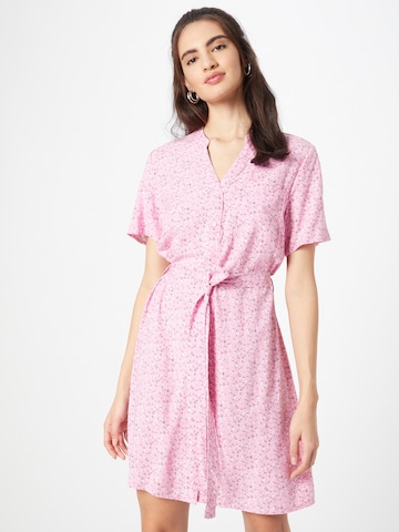 OBJECT Платье-рубашка 'Ema Elise' в Ярко-розовый: спереди