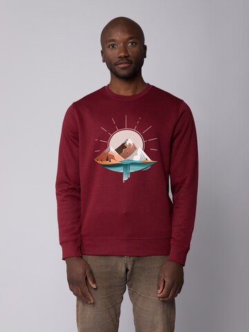 Felpa ' Sunrise & Lake ' di Watapparel in rosso: frontale