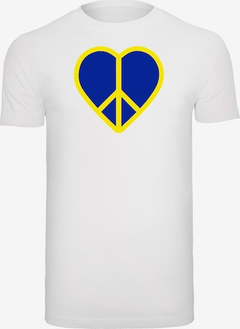 Merchcode Shirt 'Peace - Heart Peace' in Wit: voorkant
