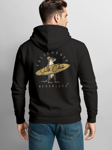 Neverless Sweatshirt 'Surfing Otter' in Black