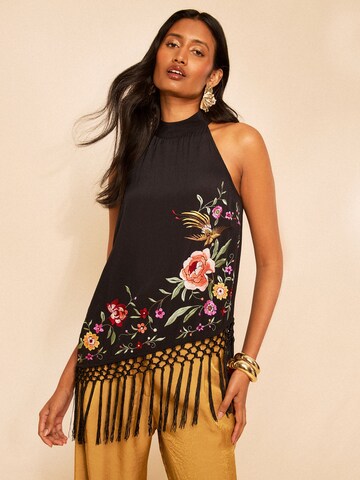 love & roses Blusentop in Schwarz