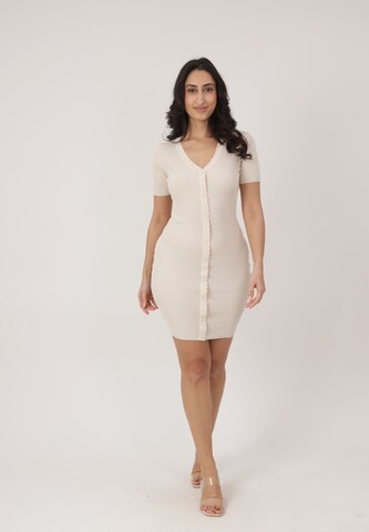 Robes en maille Elara en beige