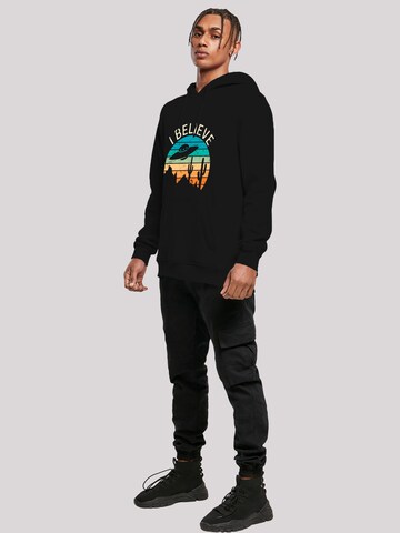 F4NT4STIC Sweatshirt 'I Believe UFO Alien Sonnenuntergang' in Zwart