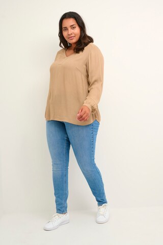 KAFFE CURVE Blouse 'Ami' in Beige
