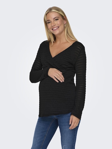 Only Maternity Shirt in Zwart: voorkant