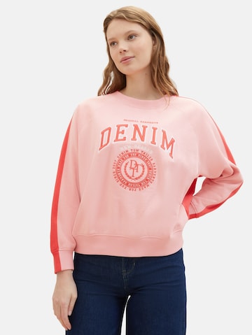 TOM TAILOR DENIM Sweatshirt in Pink