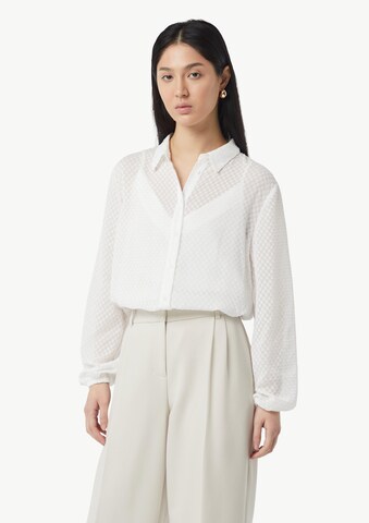 comma casual identity Blouse in Wit: voorkant