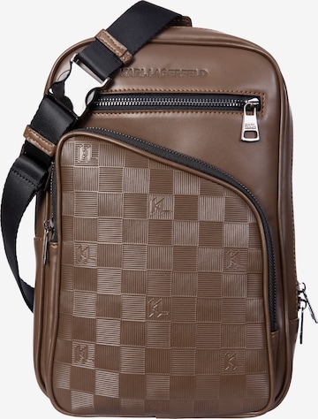 Karl Lagerfeld - Bolso de hombro en marrón: frente