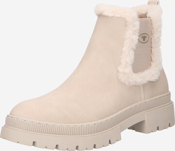 TOM TAILOR - Botas Chelsea en beige: frente