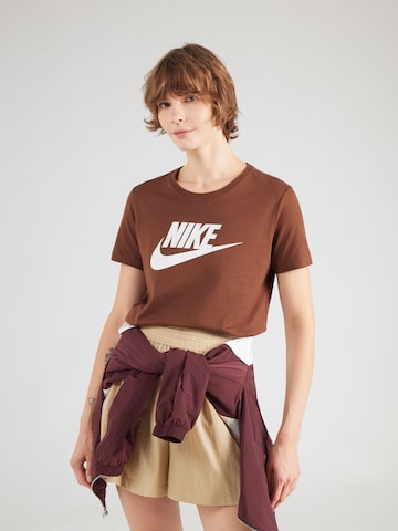 ruda Nike Sportswear Siauras Marškinėliai 'ESSNTL': priekis