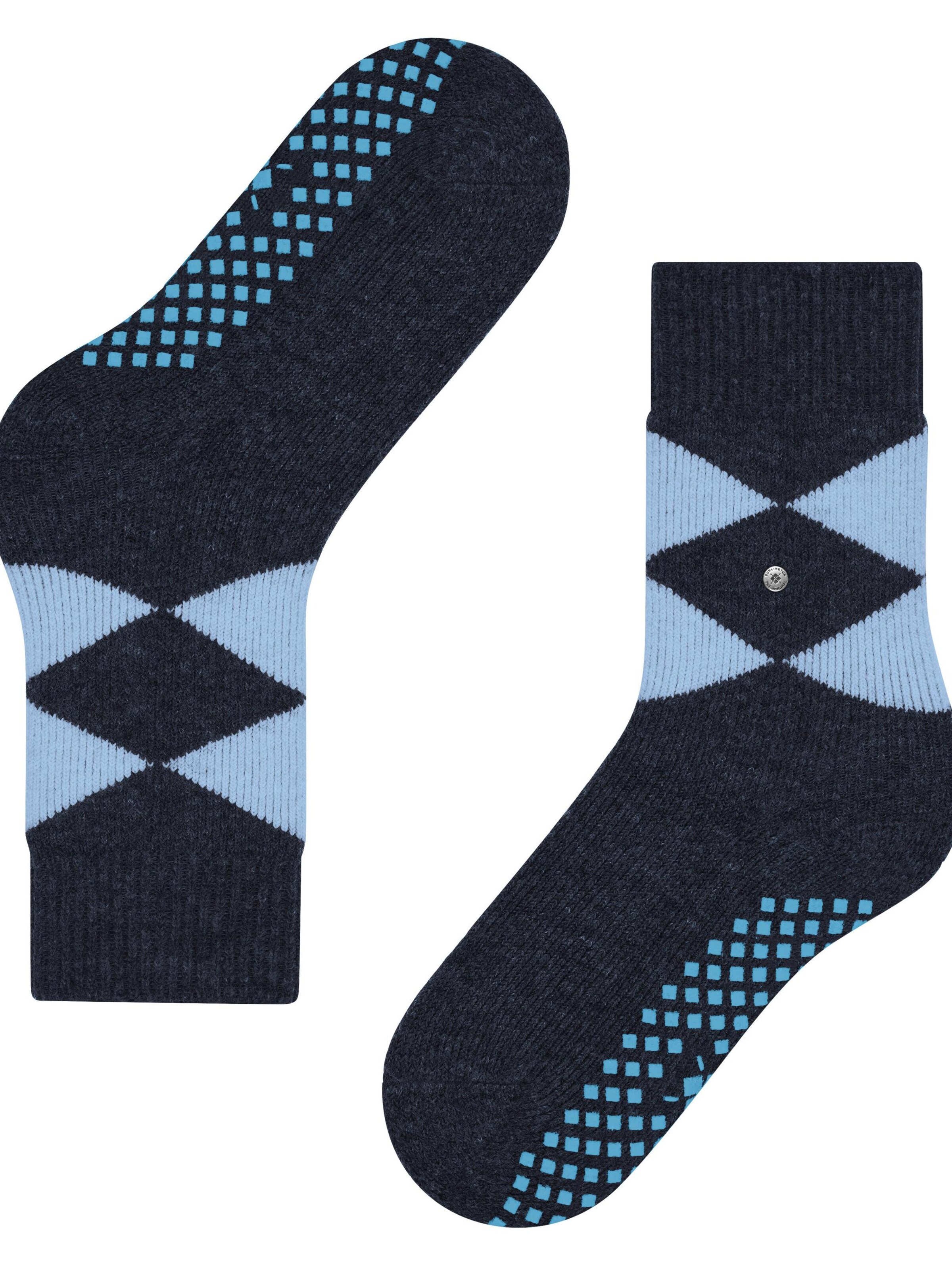 BURLINGTON Socks 'Cosy Argyle' in Blue