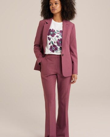 WE Fashion - Flared Calças com vincos em rosa
