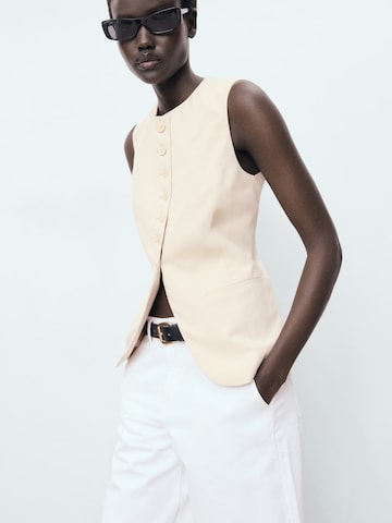 MANGO Weste 'GRETA' in Beige: Vorderseite