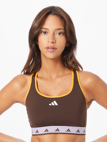 ADIDAS PERFORMANCE Bralette Sports Bra 'Hyperglam Powerreact Medium-Support Techfit' in Brown: front