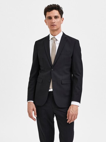 SELECTED HOMME Slim fit Kavaj 'Elon' i svart: framsida