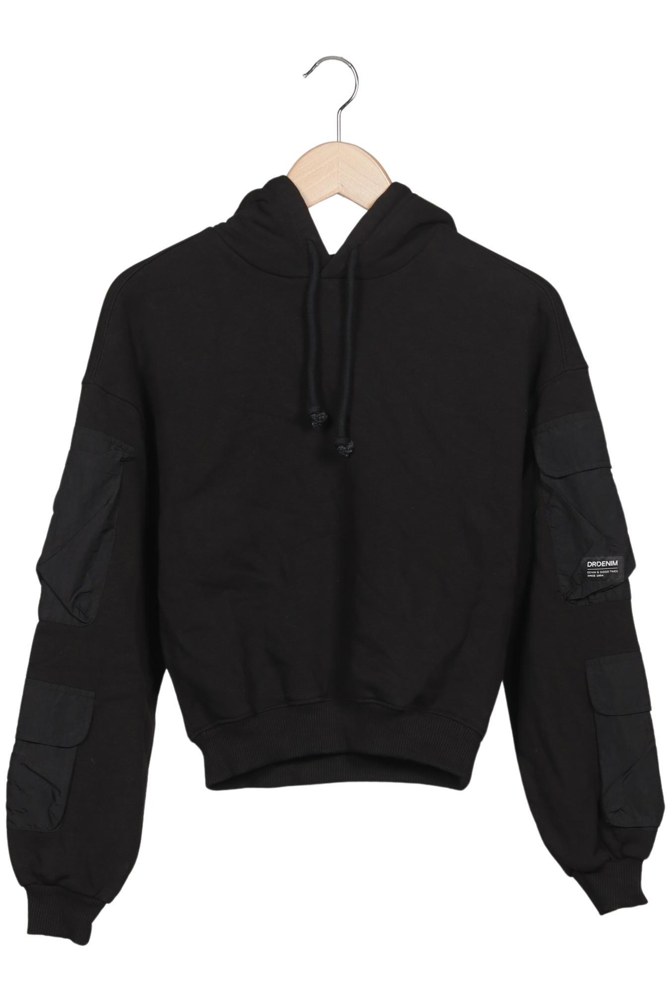 Dr. Denim Kapuzenpullover XS in Schwarz: Vorderseite