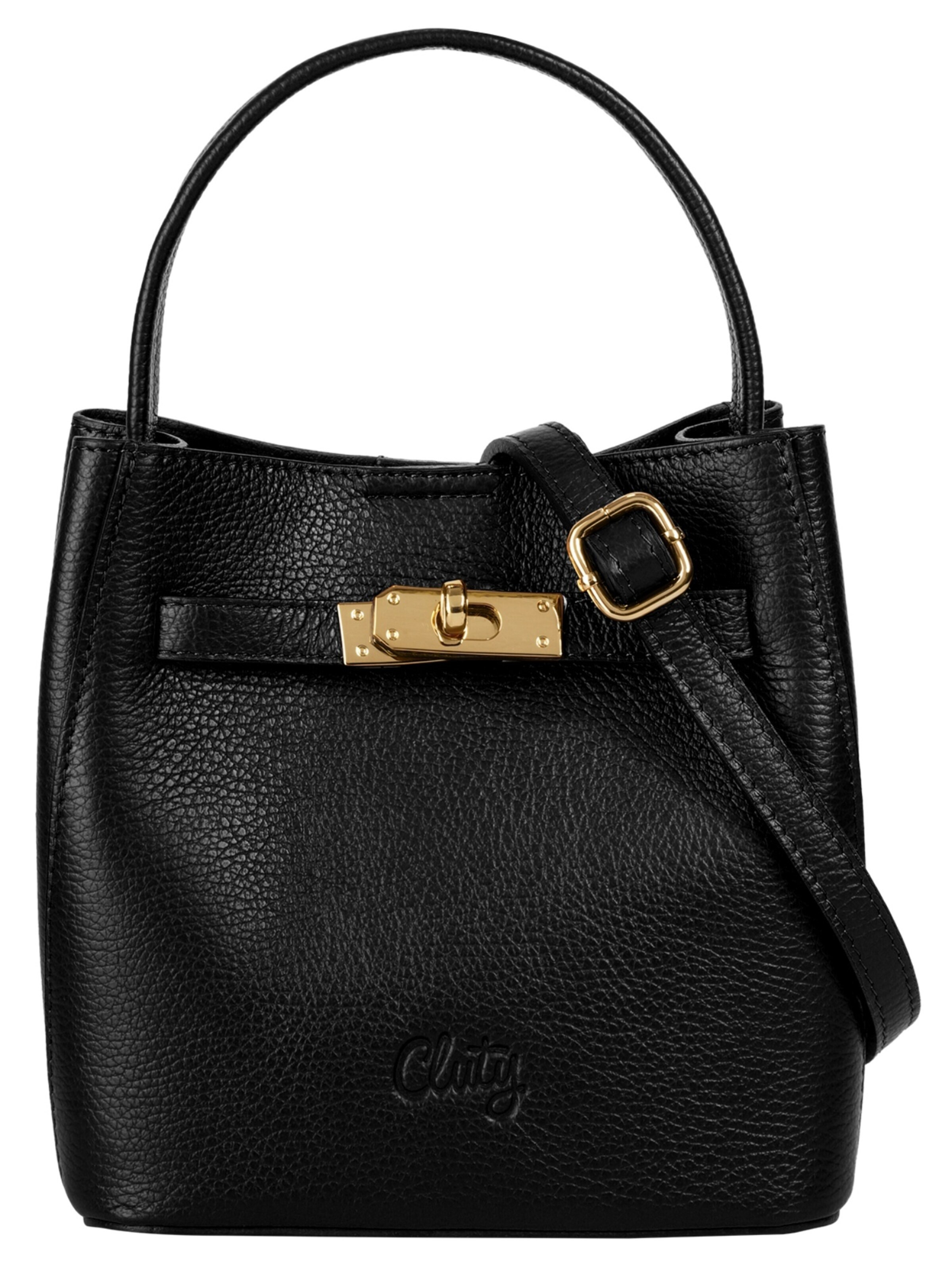 Cluty Handbag in Black: front