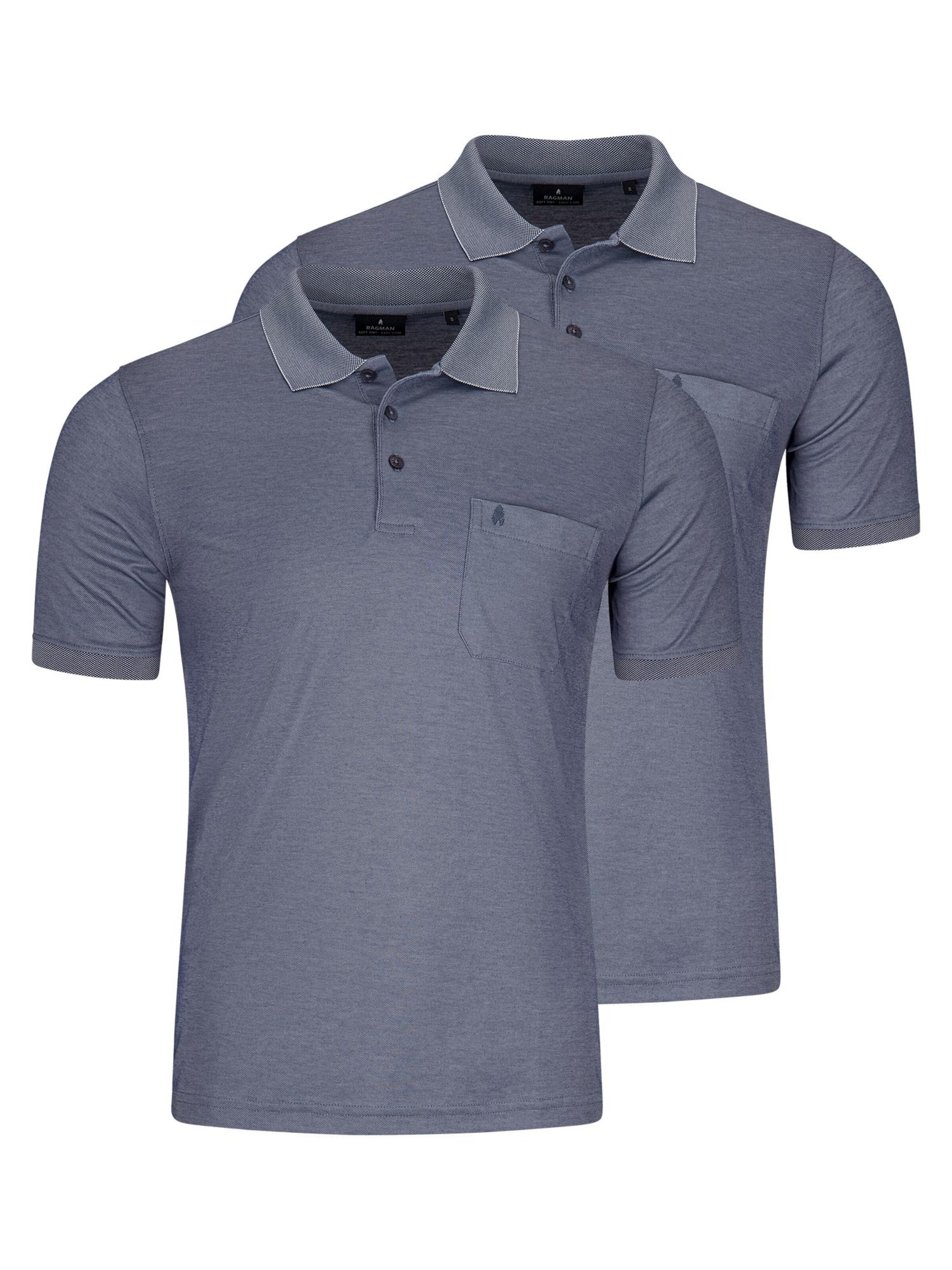Ragman Shirt 'Basic' in Blauw: voorkant