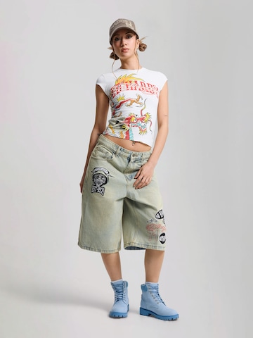 Baggy Jeans de la Ed Hardy pe albastru